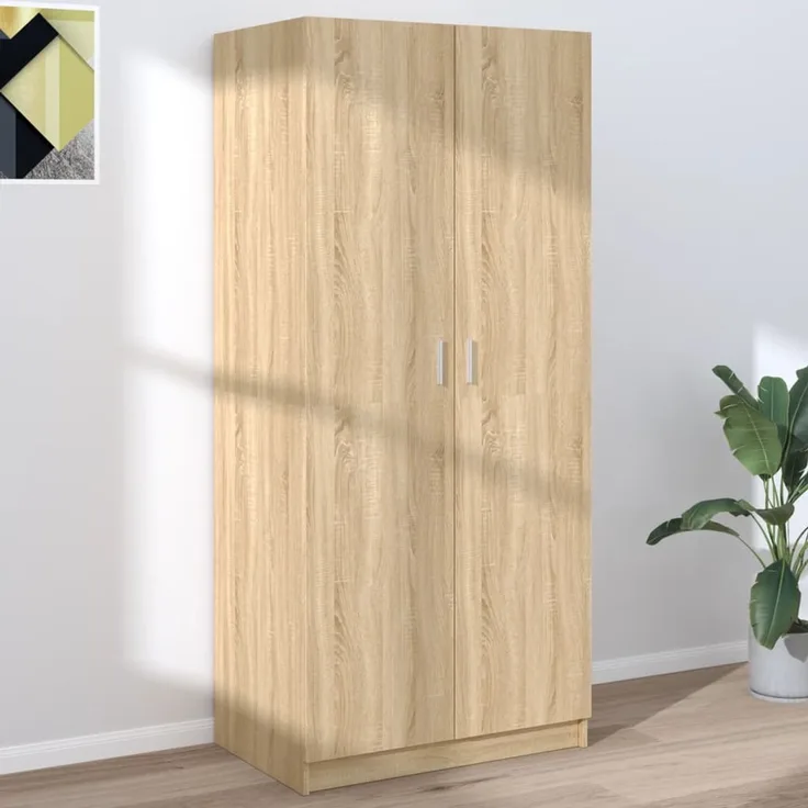 vidaXL Kleiderschrank Sonoma-Eiche 80x52x180 cm Holzwerkstoff 800624