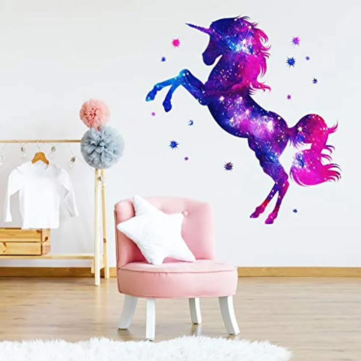 nikima Wandtattoo 163 Wandtattoo Einhorn pink lila Sterne (PVC-Folie), Made in Germany – Bild 6