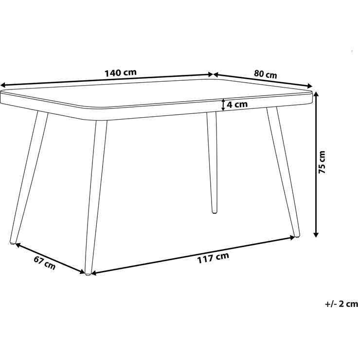 Beliani 'LIPARI' Gartentisch, Glas grau – Bild 2