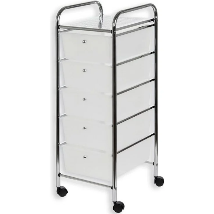 IDIMEX Beistellwagen GINA, Rollcontainer Friseurwagen Kosmetik Roll Badregal mit 5 Schubladen Met – Bild 4