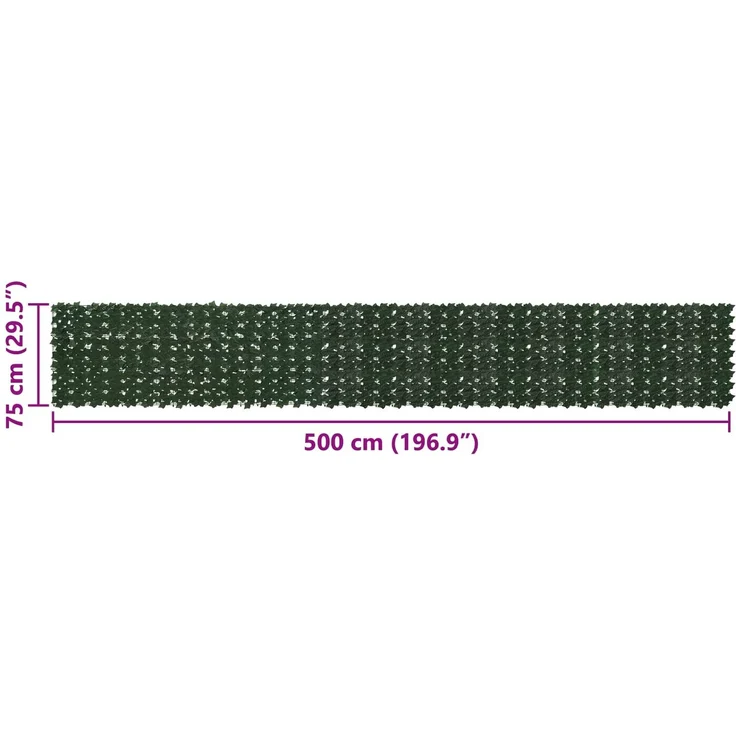 vidaXL Balkonsichtschutz mit Blättern Dunkelgrün 500 x 75 cm 42040625 – Bild 5