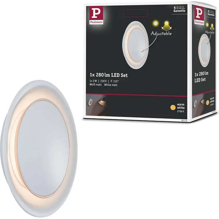 Paulmann No. 92926 Wandeinbauleuchte Dekorativ Weiß matt, 1er Set