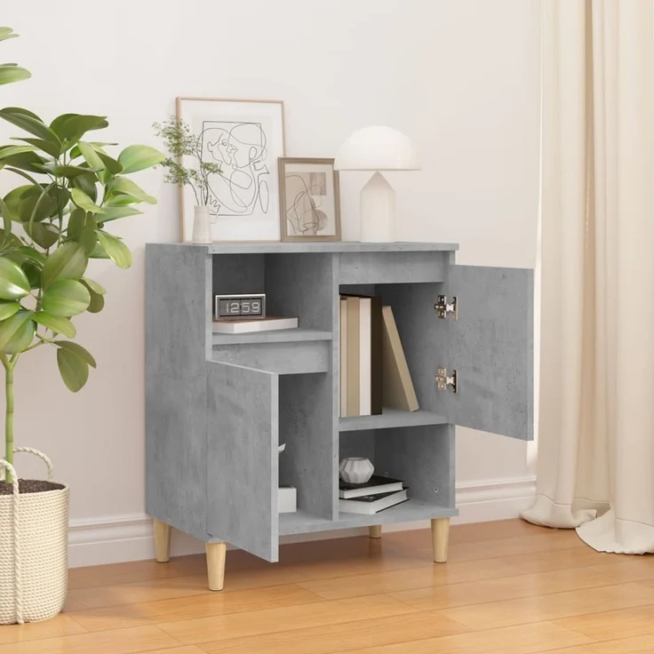 Sideboard, Kommode Betongrau 60 x 35 x 70 cm Holzwerkstoff – Bild 3