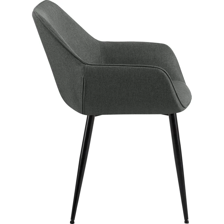 2er Set Esszimmerstuhl NIVER - Stoff Dunkelgrau 52x63x82 cm | Essstühle Esszimmerstühle Küchenstühle Wohnzimmerstühle – Bild 5