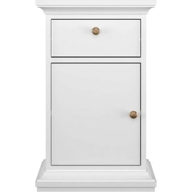 Home affaire Nachtkommode Paris Nachttisch, Nachtschrank, Beistelltisch, mit 1 Tür und 1 Schublade, Stauraum, Kranzprofil, Breite 43,6 cm