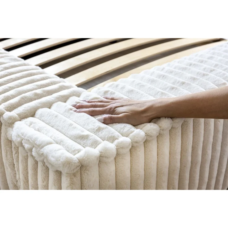 Polsterbett Doppelbett TULSA 160x200cm in Stoff Vito Creme – Bild 4