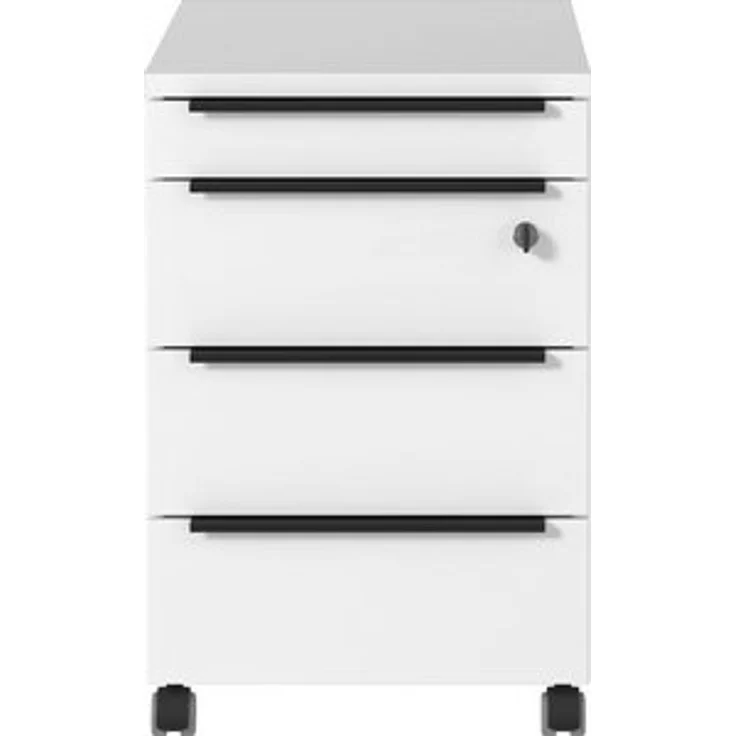 GERMANIA Rollcontainer Mailand, mit 4 Schubladen, optional mit Schubladendämpfung, Utensilienfach, 42x63 cm, Made in Germany – Bild 6