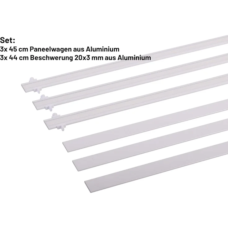 Deco-Raum Paneelwagen mit Klettband und Beschwerungsprofil, Schiebegardinen, (Komplett-Set, 3-St, Flächenvorhangschienen Set), Flächenvorhang-Technik – Bild 5