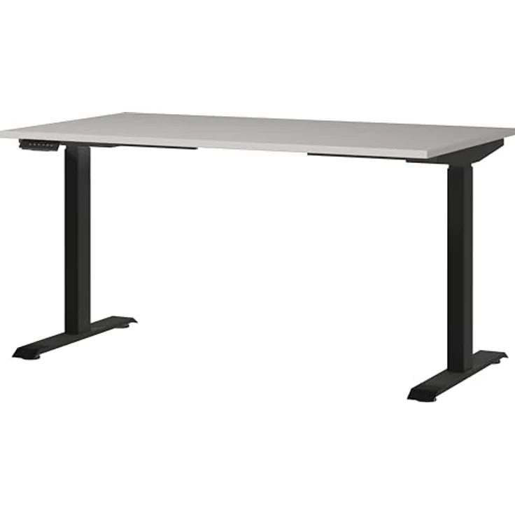 Germania Schreibtisch 7905-630, in Kaschmir/Schwarz, EL. höhenverstellb, 140 x 120 x 80 cm (BxHxT) – Bild 2