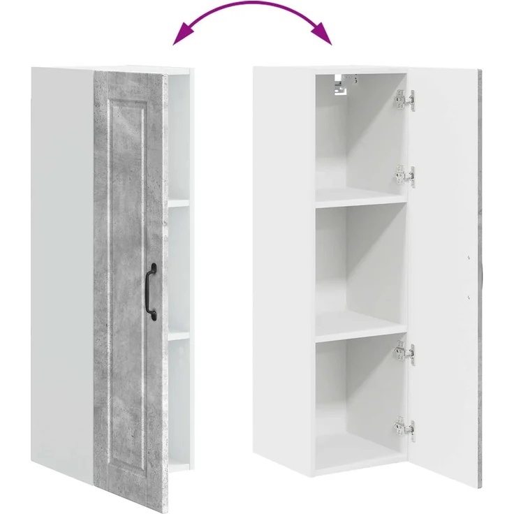 vidaXL Wandschrank PORTO Betongrau 30 x 31 x 100 cm Holzwerkstoff 885458 – Bild 11