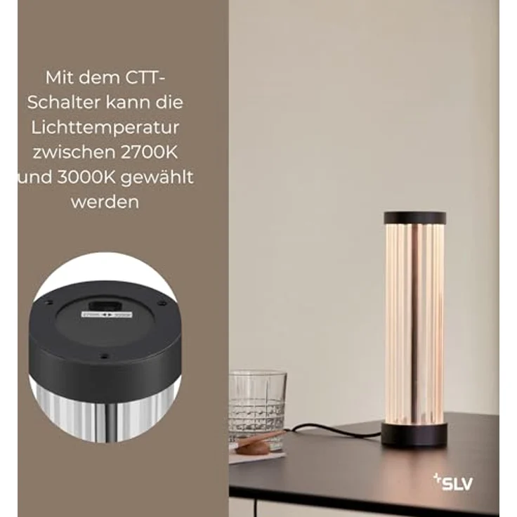 SLV QUIMERA Tischleuchte, LED, 2700/3000K, dimmbar, dunkel bronze, 1008038 – Bild 5