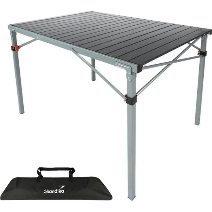 Skandika Campingtisch Aluminium Klapptisch Maikku, einrollbare Tischplatte, wasserfest, für 6 Personen, 80 kg Traglast, 107 x 70 x 70 cm, Falttisch für Garten – Bild 4