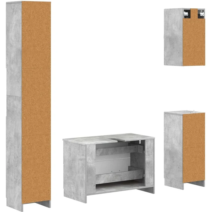 vidaXL 4-teiliges Badezimmer-Schrank-Set UTRECHT Betongrau 3417975 – Bild 7