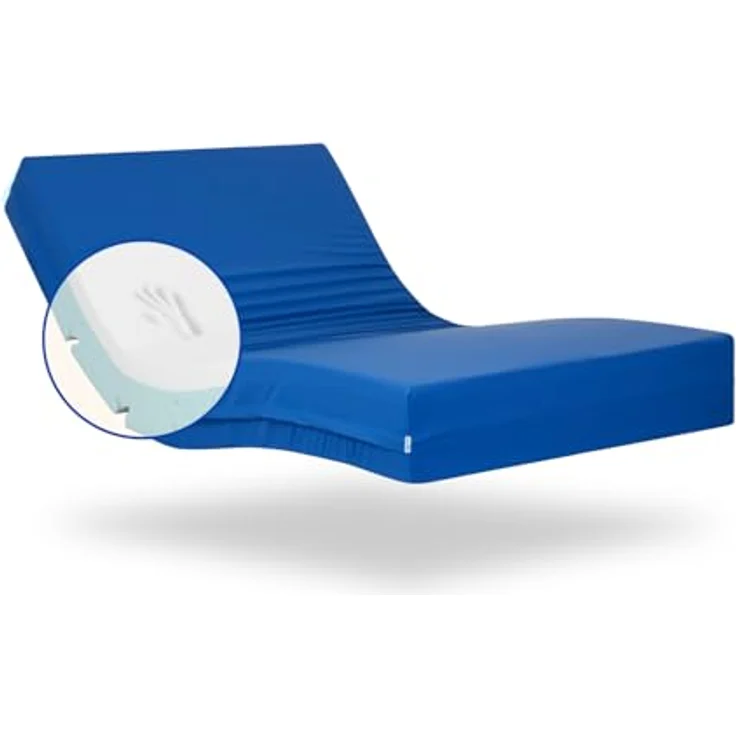 Gerialife Geriatrische Krankenhaus-Gelenkmatratze | 3 cm viskoelastischer Schaumstoff | Wasserdichter hygienischer Bezug, Memory Foam, 80x200 – Bild 2