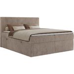 MKS MÖBEL Boxspringbett TILIANO (Packung, Set, Gepolstertes Kopfteil, Visco-Topper, Polsterbett, T30-Schaum), Doppelbett, Multipocket-Matratzen, Zwei Bettkästen, Cord Bett