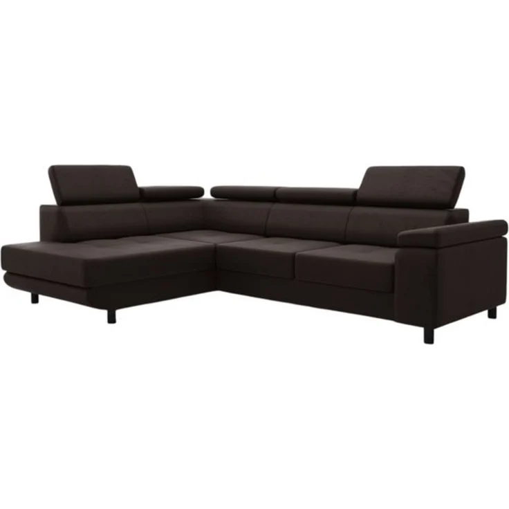 thematys Ecksofa LUNA L 250 x 183 cm, mit Schlaffunktion, mit Bettkasten, mit verstellbaren Kopfstützen, Braun (Monolith 29), Ausrichtung Links – Bild 6