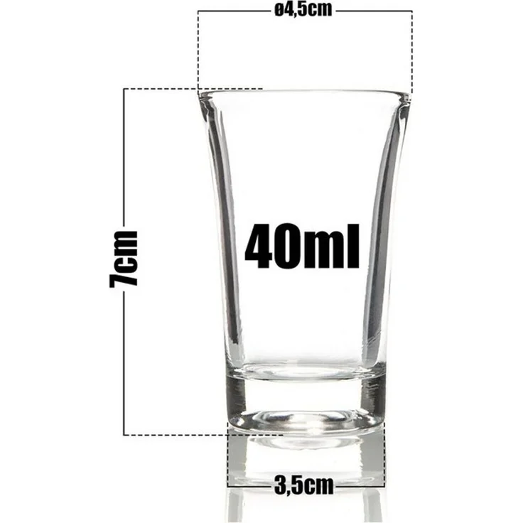 12 Stück Schnapsgläser 4cl aus Glas spülmaschinengeeignet - robuste Shotgläser in Gastro Qualität – Bild 4