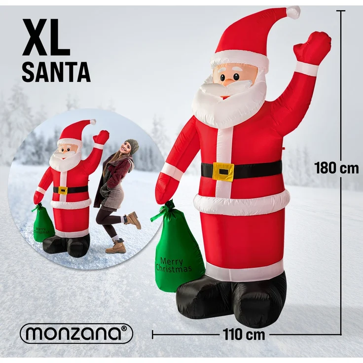 Monzana Weihnachtsmann mit Beleuchtung aufblasbar – Bild 6