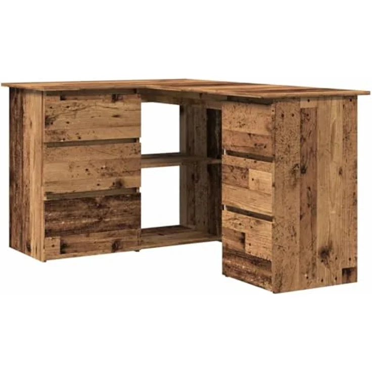 vidaXL Eckschreibtisch Altholz-Optik 145x100x76 cm Holzwerkstoff 855962 – Bild 2