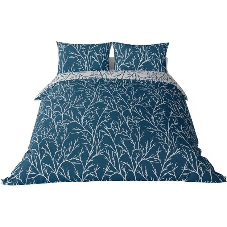 Brielle Bettwäsche Mako Satin Wendebettwäsche-Set - 2-tlg - Dunkelblau-Grau, 2 teilig, Mit Reißverschluss, 100% Baumwolle – Bild 4