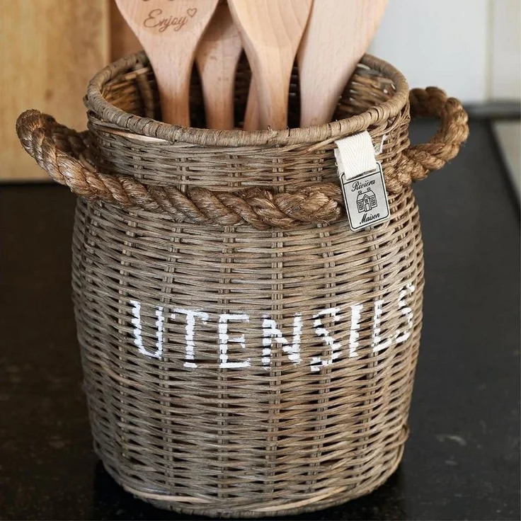 Rivièra Maison Aufbewahrungskorb Rivièra Maison Rustic Rattan Utensils Pot – Bild 2