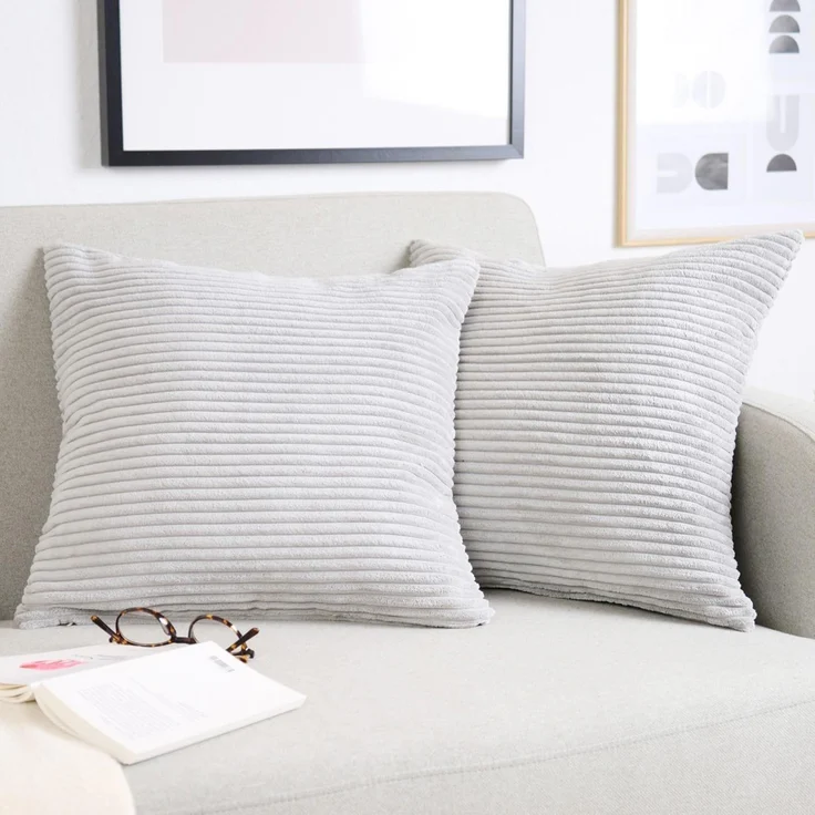 Blumtal Kissenhülle 2er Set Kissenbezug 40x40 cm– Kord Bezug, (2 Stück), weiche Cord Kissenbezüge mit verstecktem Reißverschluss – Bild 1