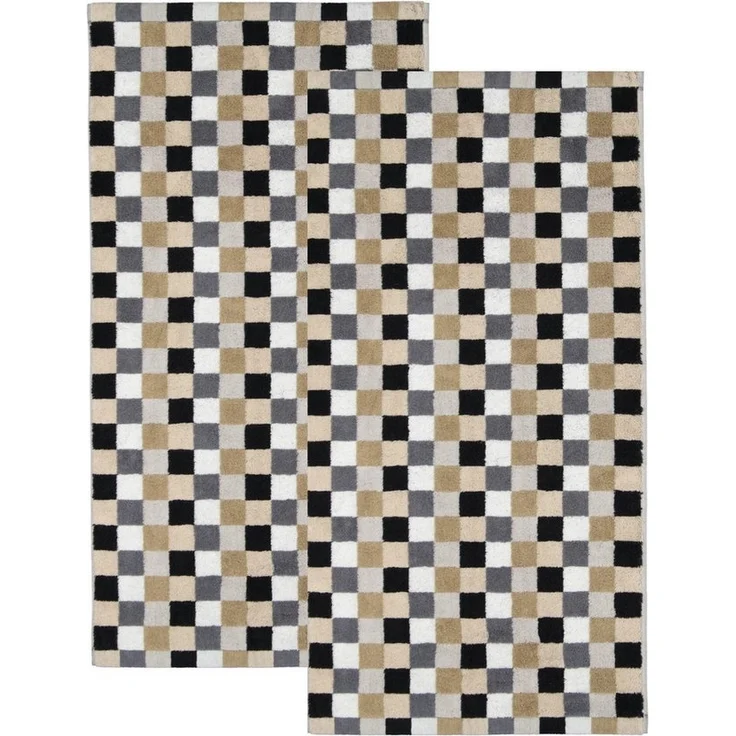 2 Stück Cawö Life Style Handtücher 7047-37 kariert kiesel 50x100 – Bild 1