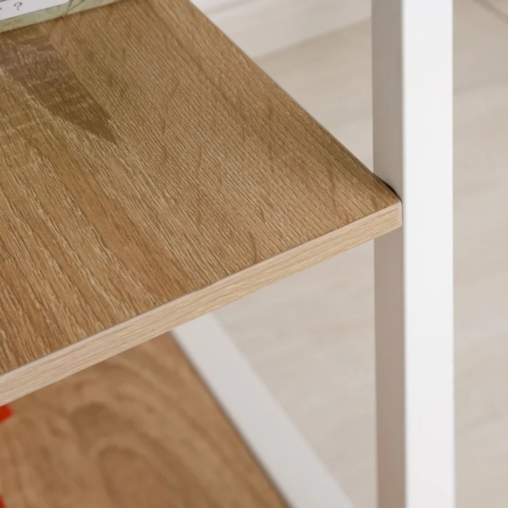 Klapptisch Mobiler Schreibtisch auf Rollen, Beistelltisch, MDF, Natur, 107x55x76cm--Weiß--107x55x76cm--YOUDENOVA – Bild 6