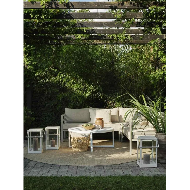 Gartencouchtisch Vevi aus Aluminium, modern, rund, weiß, Ø 100 cm, pulverbeschichtet – Bild 3