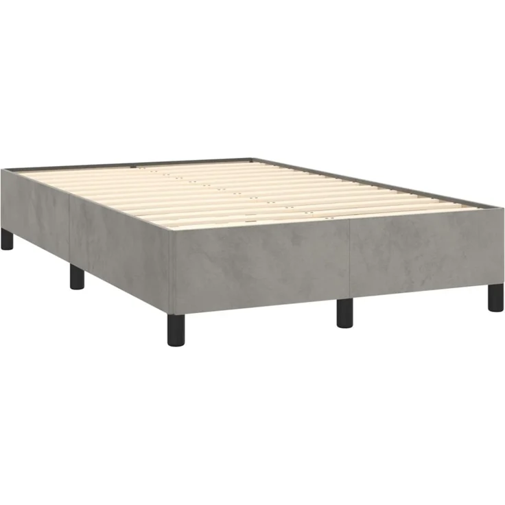 vidaXL Bettgestell ohne Matratze Hellgrau 120x190 cm Samt 3269651 – Bild 3