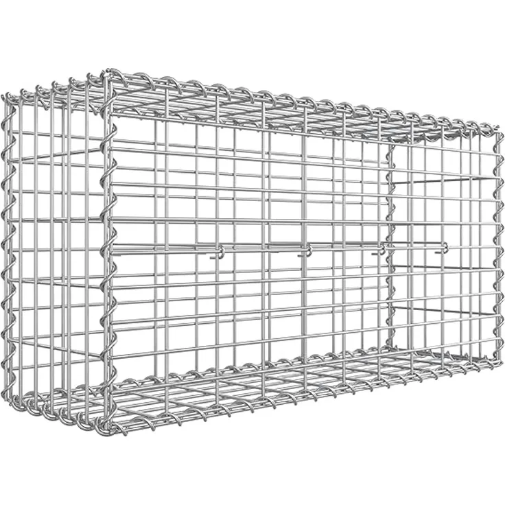 SONGMICS Gabionenkorb, verzinkt, Metall silber, 100 x 50 x 30 cm