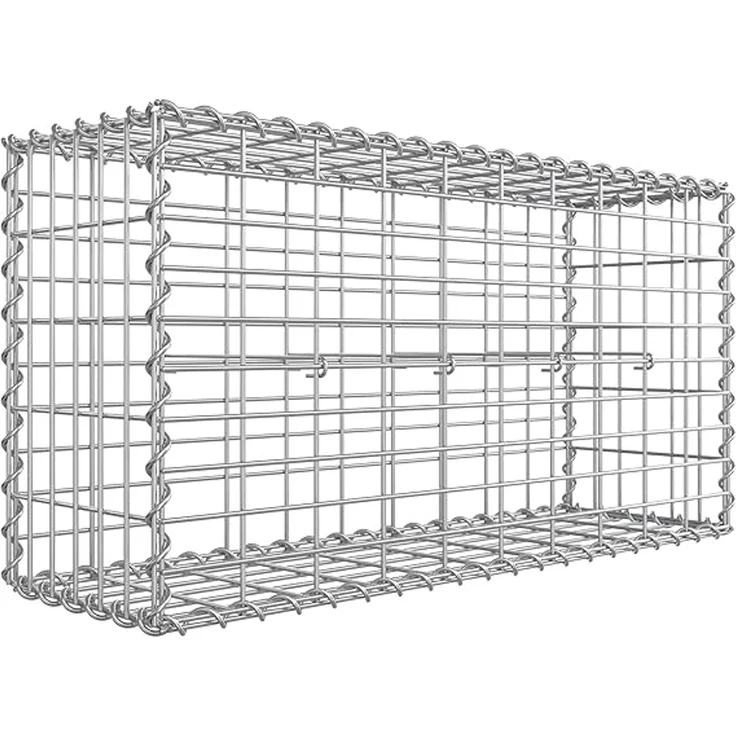 SONGMICS Gabionenkorb, verzinkt, Metall silber, 100 x 50 x 30 cm – Bild 1