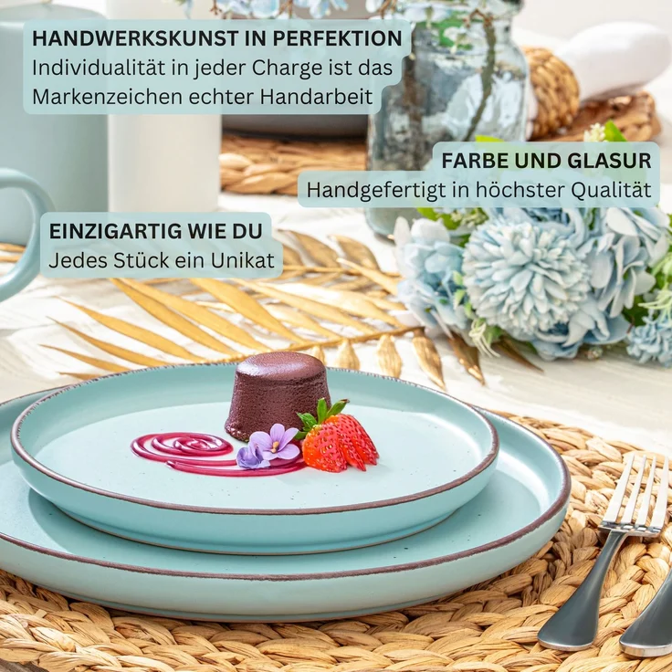 SÄNGER Steingut Dessertteller Bombay Breeze 4 teilig – Bild 4