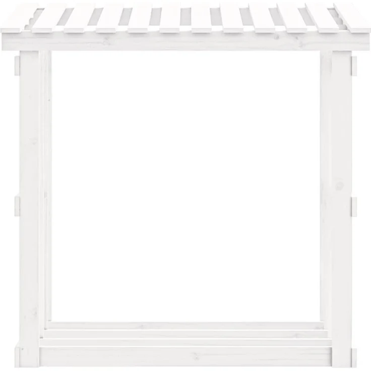 vidaXL Kaminholzregal Weiß 108x64,5x109 cm Massivholz Kiefer 822428 – Bild 4