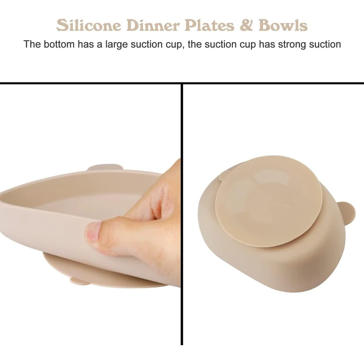 ABC Babygeschirr-Set, 4-teiliges Babygeschirr-Set, Baby-Essgeschirr-Set, Baby-Saugnapfschale, Babygeschirr, BPA-frei, spülmaschinen- und mikrowellengeeignet – Bild 3