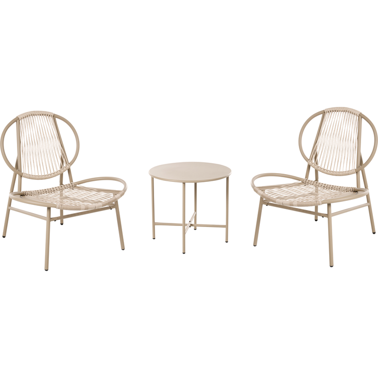 Bistro Set OVARO Polyrattan Beige
