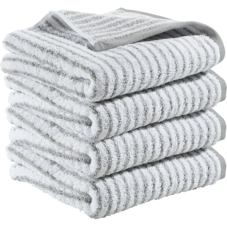 Erwin Müller Handtuch Handtuch "Konstanz" 4er-Pack Streifen, Jacquard, Walk-Frottier Streifen – Bild 1