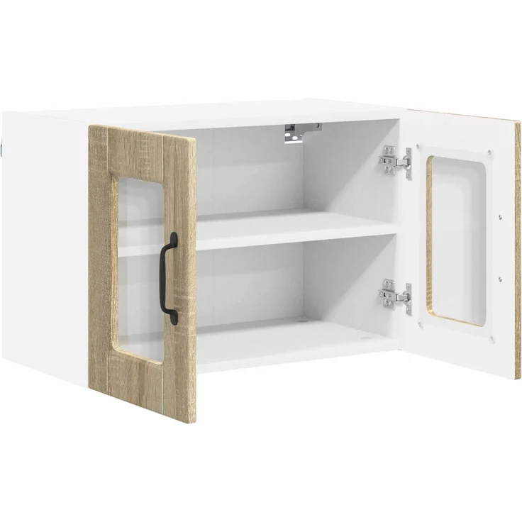 vidaXL Wandglas-Schrank PORTO Sonoma-Eiche 60 x 31 x 40 cm 885319 – Bild 5