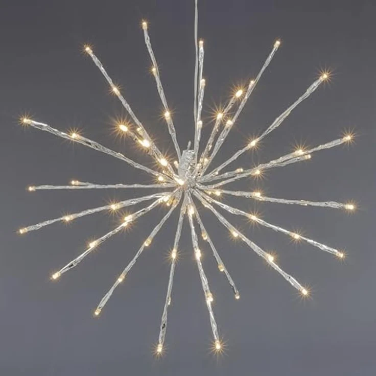 Nipach LED Stern Weihnachtsstern 80 LED Meteor-Stern warm weiß 40cm Timer Außen, LED fest integriert, Warmweiß – Bild 4