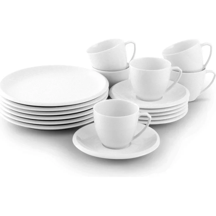Kaffee-Set 18-tlg. Ecco Weiß Friesland Porzellan Kaffeeset - Microwelle geeignet, Spühlmaschinenfest