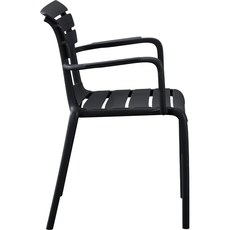 CLP Gartenstuhl Joliya stapelbar mit Armlehnen wetterfest UV-beständig bis 150 kg,schwarz – Bild 5