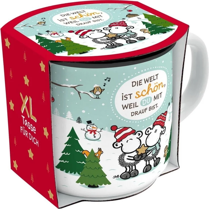 XL Kaffee Tasse Kaffeebecher 52cl Geschenk Weihnachtstasse Sheepworld WELT 74409 – Bild 3