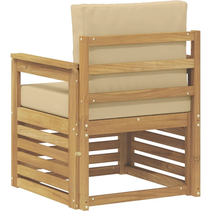 vidaXL 2 Stück Outdoor-Sofagarnitur Polyester Weiß und Beige 3439085 – Bild 5