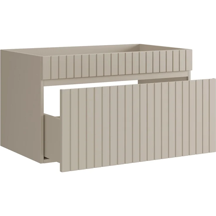 Vente-unique - Hängender Waschtischunterschrank - Geriffelt - Beige - 80 cm - SATARA – Bild 5