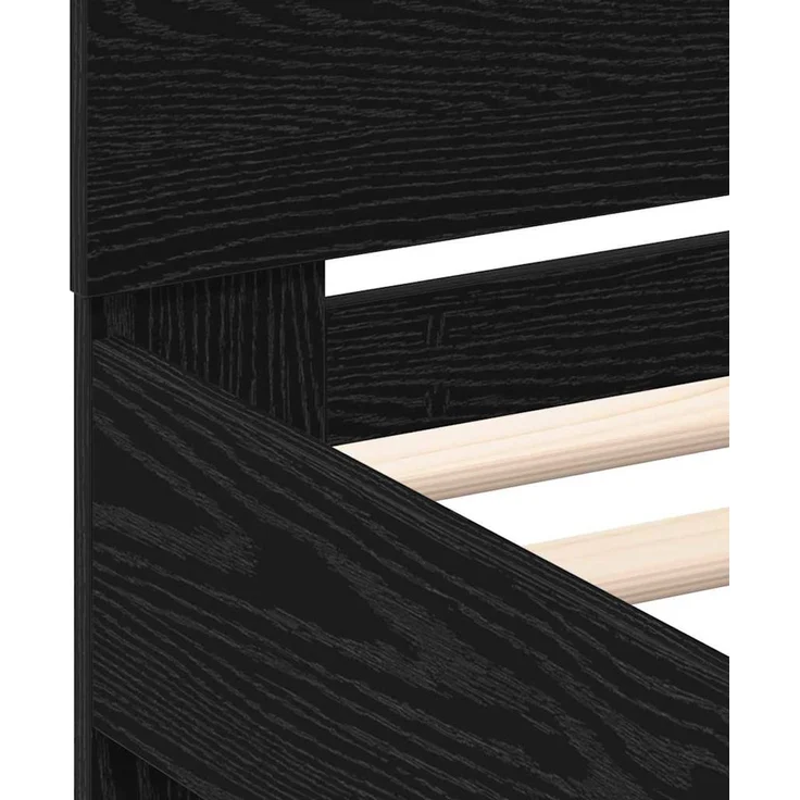 vidaXL Bettrahmen Schwarz Eichen-Optik 180 x 200 cm Holzwerkstoff 3333938 – Bild 9
