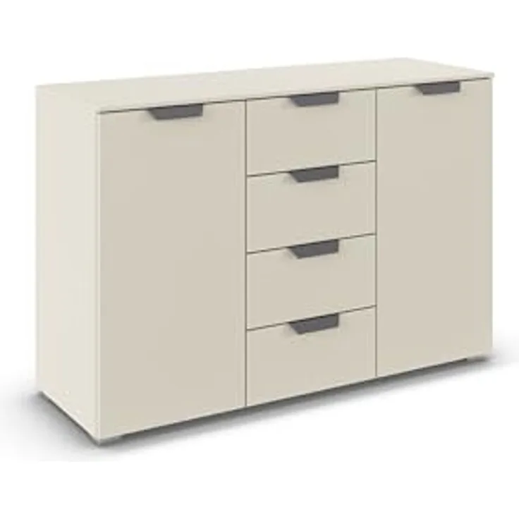 rauch Aditio Box, Kommode, 2-türig, 4 Schubladen, mit Softclose-Funktion, Farbe Beige, BxHxT 120x81x42cm