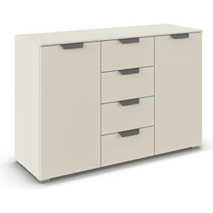 rauch Aditio Box, Kommode, 2-türig, 4 Schubladen, mit Softclose-Funktion, Farbe Beige, BxHxT 120x81x42cm – Bild 1