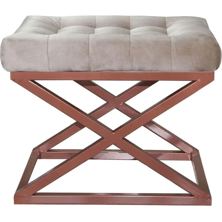 Hanah Home 'Capraz - Copper, Cream' Pouffe, Kupfer / Creme, 50 x 42 x 40 cm – Bild 1
