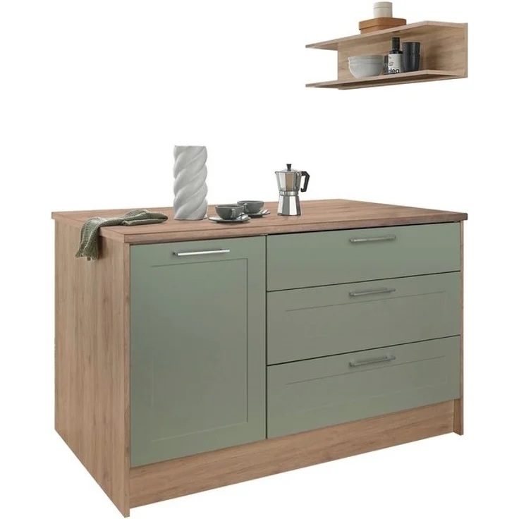 BASIC by Balculina Kücheninsel Marsi, Breite 145 cm, Türen und Schubkästen Sofclose, beidseitig nutzbar – Bild 4