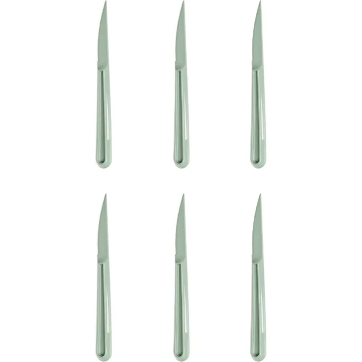 MICHELINO 6-teiliges Mehrweg Kunststoffbesteck-Set Serie Alythia Messer Grün
